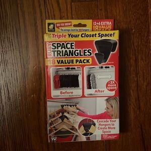As seen on TV Ruby 18 Space Triangles Closet Space Saver Strong Plastic Black